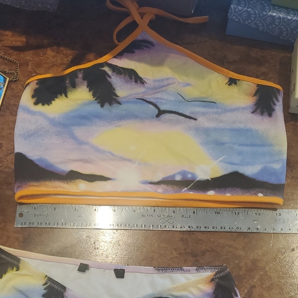 Sunset Print Halter Top and Skirt Set - Picture 7 of 11